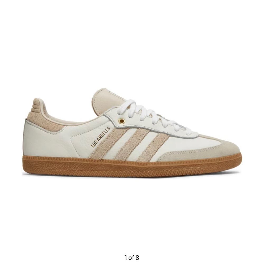 *NWOT* Adidas LAFC tan and cream Samba Vegan